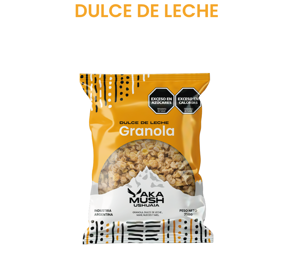Granola de dulce de leche Yakamush, hecha con ingredientes naturales de Tierra del Fuego