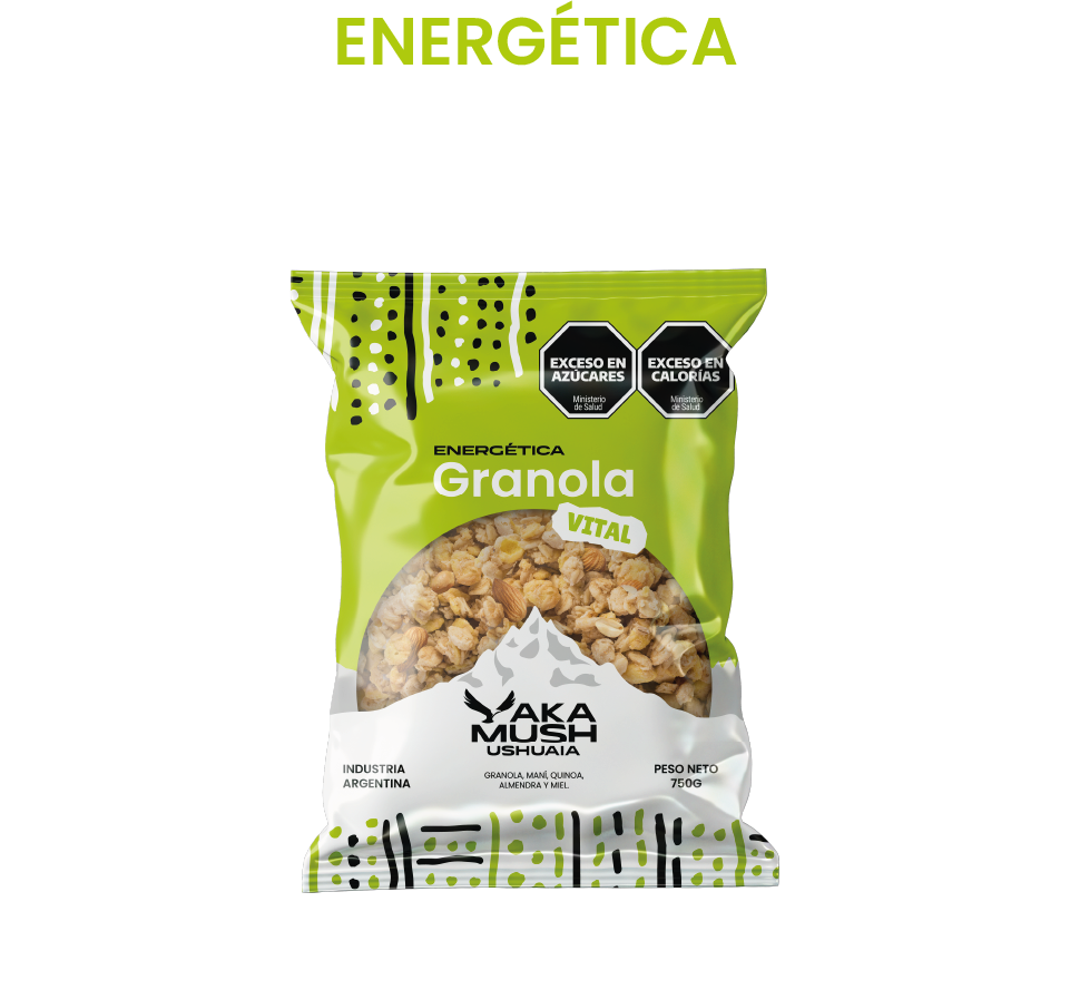 Granola energética Yakamush, hecha con ingredientes naturales de Tierra del Fuego