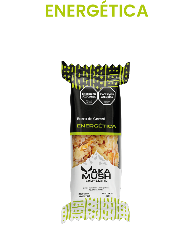 Barrita energética Yakamush con ingredientes naturales de Tierra del Fuego